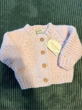 Huggalugs Garter Stitch Cardigan – Blush Pink, 12-18 Months — NWT
